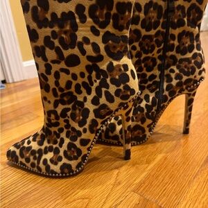 Leopard Print Heeled Boots